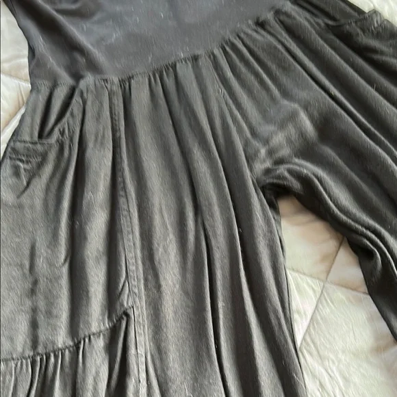 Fun black wide leg pants , rayon (hand wash cold water hang to dry - Picture 2 of 3